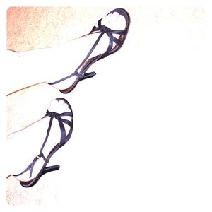 High heel black strappy sexy braided formal sandal