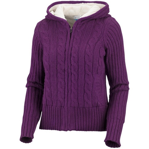 Columbia Cable Knit Hooded Sweater - Navy
