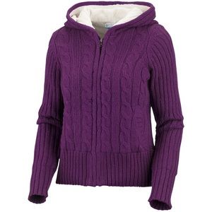 Columbia Cable Knit Hooded Sweater - Navy