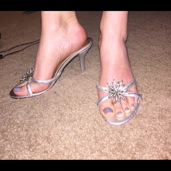 Formal silver heels Dress lingerie sexy sandals