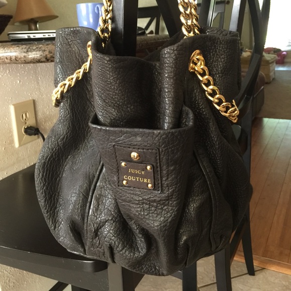 Juicy Couture Black Leather Chain Purse