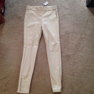 Express Pants - Express Cream Faux Leather Beige Pants Express Pants - Express Cream Faux Leather Beige Pants