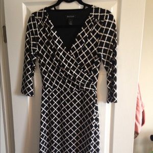 Black and white wrap dress