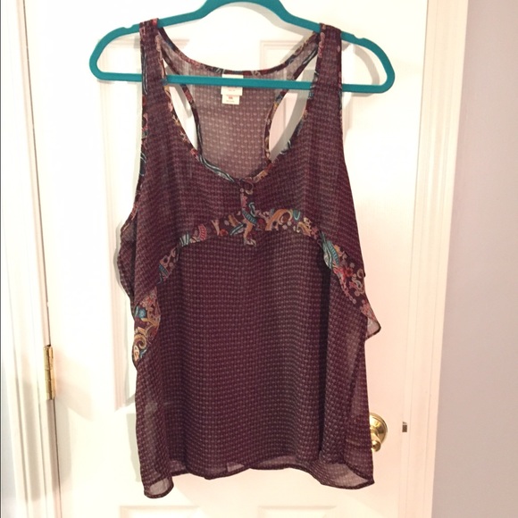 Maroon colored tank