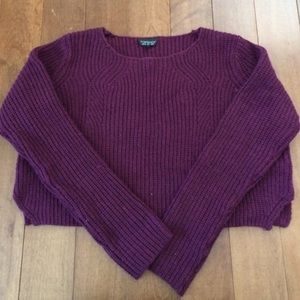 Topshop Eggplant Cropped Sweater