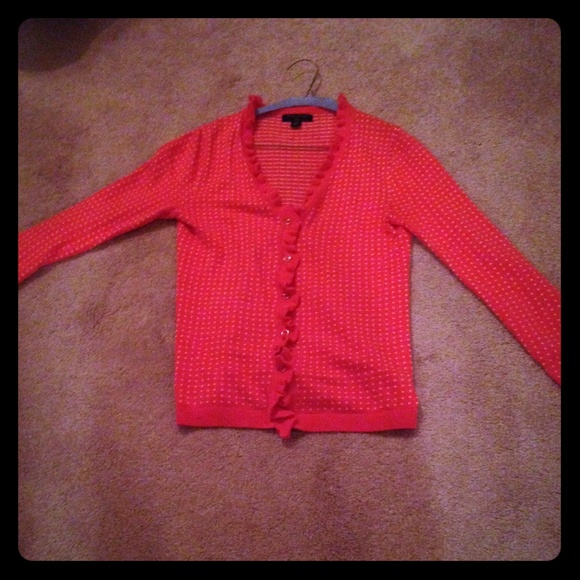 Banana Republic Burnt Orange Polka Dot Cardigan