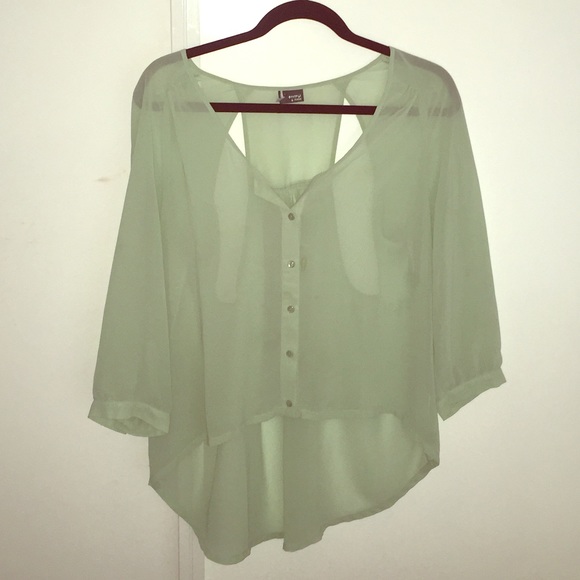 Sheer mint green high low top!