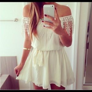SOLD - white off shoulder dress