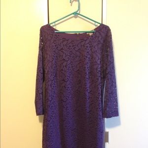 Purple lace sheath dress, H&M, size XL. Worn once.