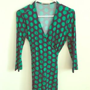 Green and navy sexy wrap dress! DVF look alike!
