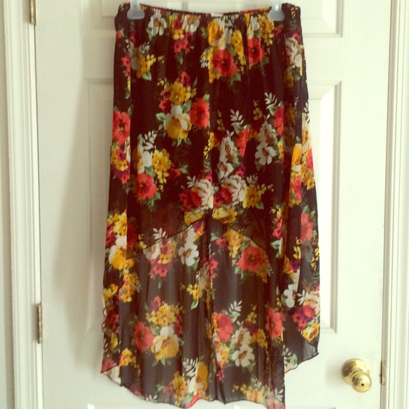 💐 floral hi-low skirt 💐