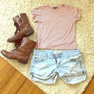 Light wash Destroyed Shorts