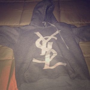 Authentic YSL Men Grey Hoodie size L.