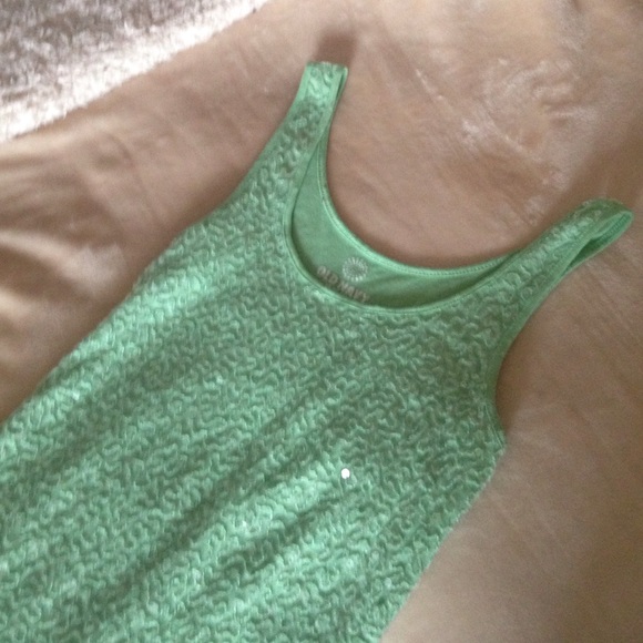 Old Navy Tops - Mint greet sparkly tank top