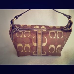 Authentic Coach Metallic Small Hobo Bag w/ Beading