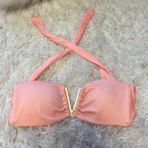 Victoria's Secret orange bandeau swim top