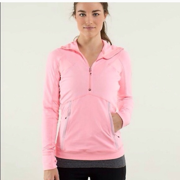Winter Sprinter Hoodie - Brushed Rulu, neon coral.