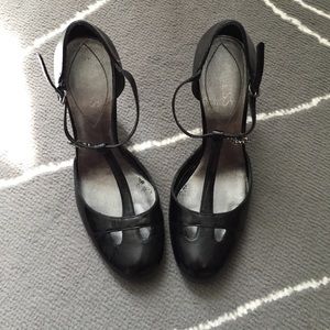Black high heel Mary Janes