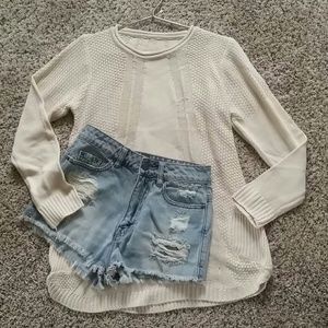 Beige knitted sweater