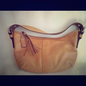 Authentic Coach Leather Handbag in Camel