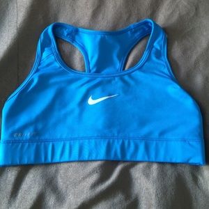 Bright blue Nike sports bra