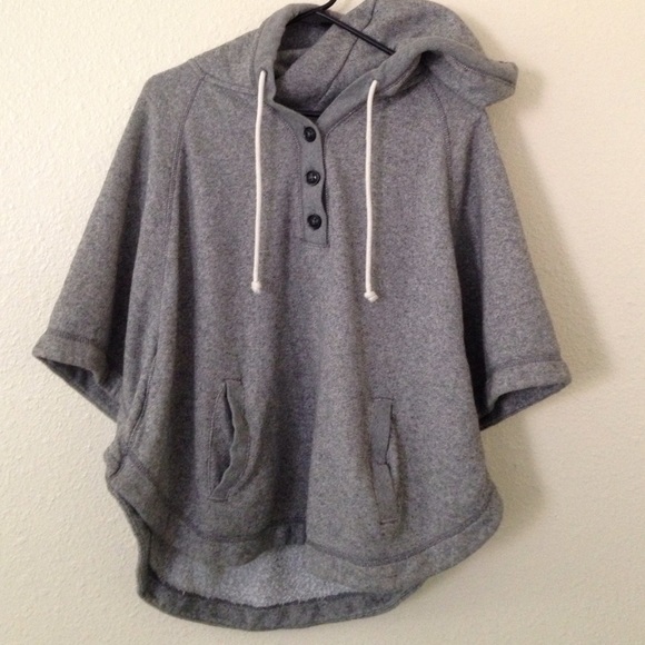 American Eagle Grey Poncho Sweater