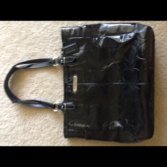 Authentic Black Coach handbag patent leather