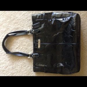 Authentic Black Coach handbag patent leather