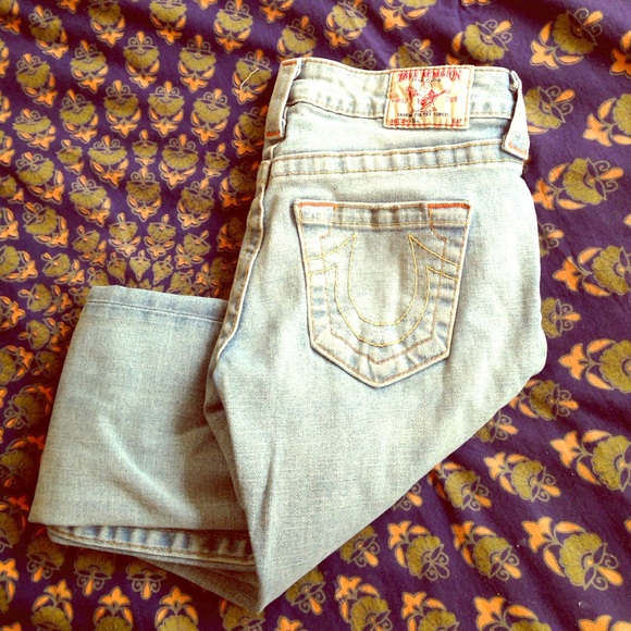 True Religion light wash boot cut jeans