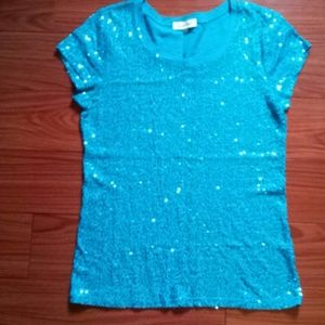 Calvin Klein sequins blue shirt