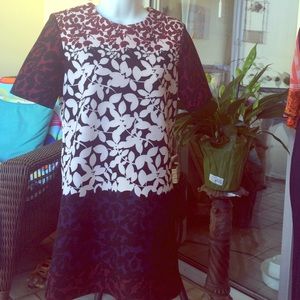 Zara Modern Floral Printed Zipper Shift Dress