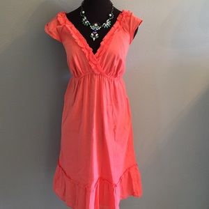 Coral cotton dress great for any summer outing!