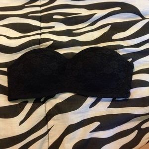 Black Lacey bandeau bra.