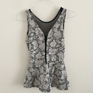 Floral lace peplum top