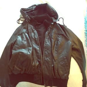 Sparkle & fade faux leather bomber jacket medium