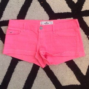Highlighter pink Hollister shorts