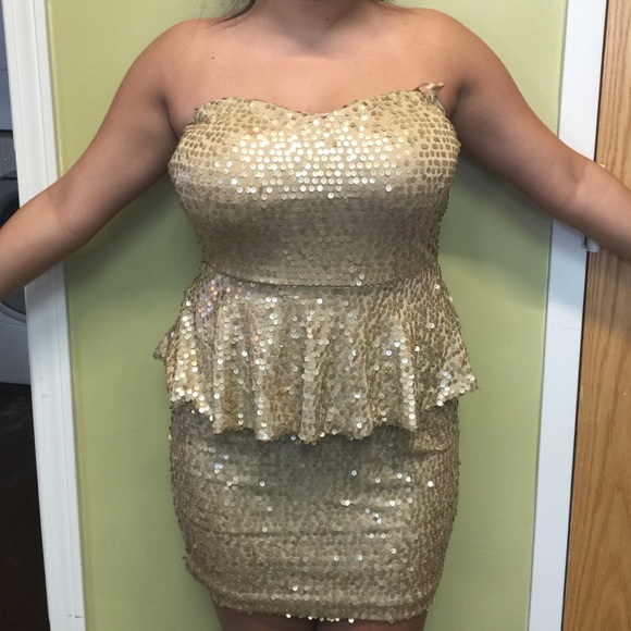 Gold sequin dress