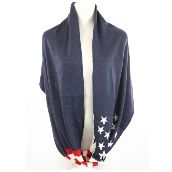 Knit American Flag Scarf - Picture 3 of 4
