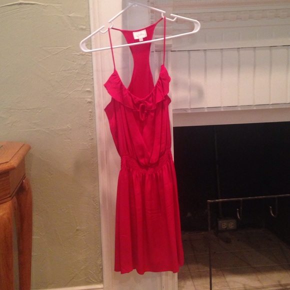 Parker dress silk hot pink size small!