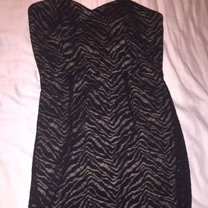 Black and Tan lace sweetheart dress