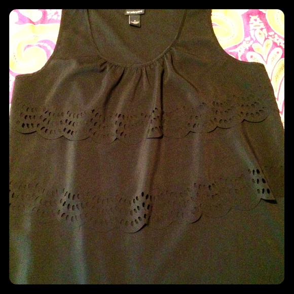 Lane Bryant Black Eyelet Top