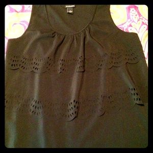 Lane Bryant Black Eyelet Top