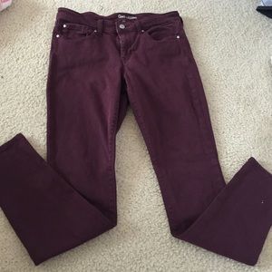 Maroon skinny jeans