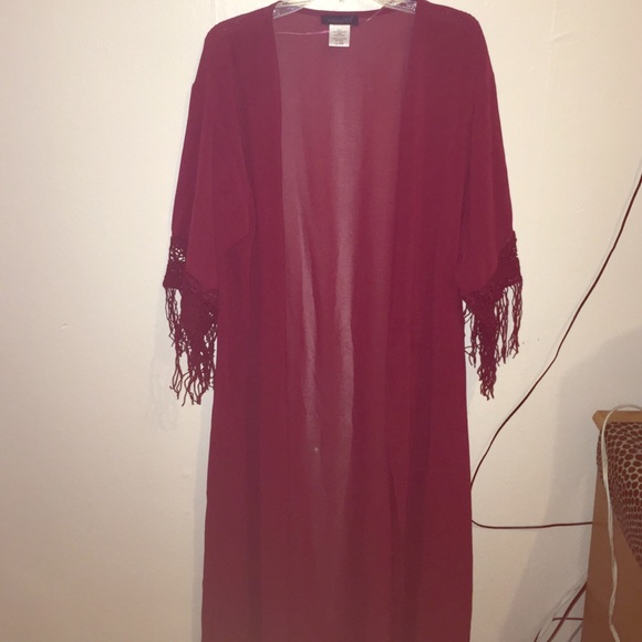 Burgundy kimono