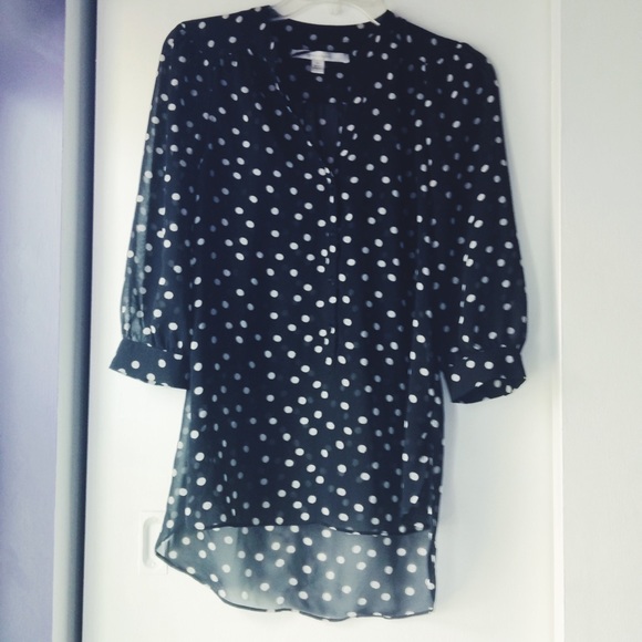 Lauren Conrad Polka Dot Chiffon Top