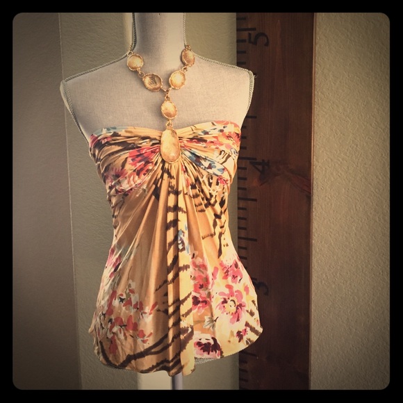 Sky Jeweled Floral Tank XS