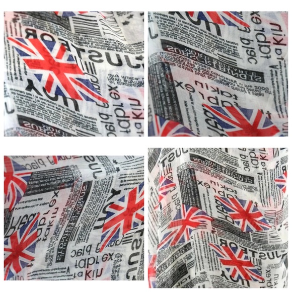 ‼️PRICE FIRM LAST CALL British Newsprint Scarf B86 - Picture 4 of 4