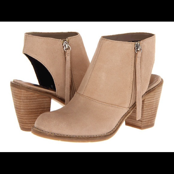 Dolce Vita Boots - Dolce Vita Nude Suede Janis Open Heel Booty 7.5