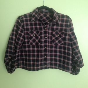 BRANDY MELVILLE CROPPED FLANNEL