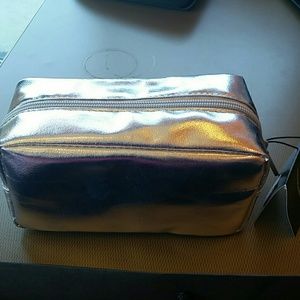NEW silver Bare Minerals makeup bag